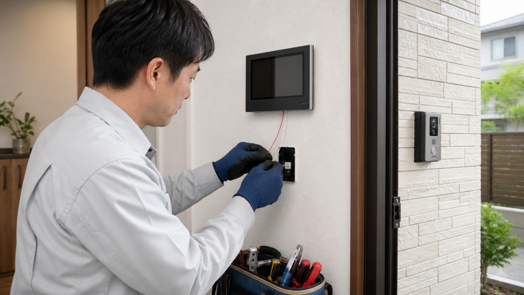 AC100Vコンセントと既設配線と有資格工事を確認する設置図