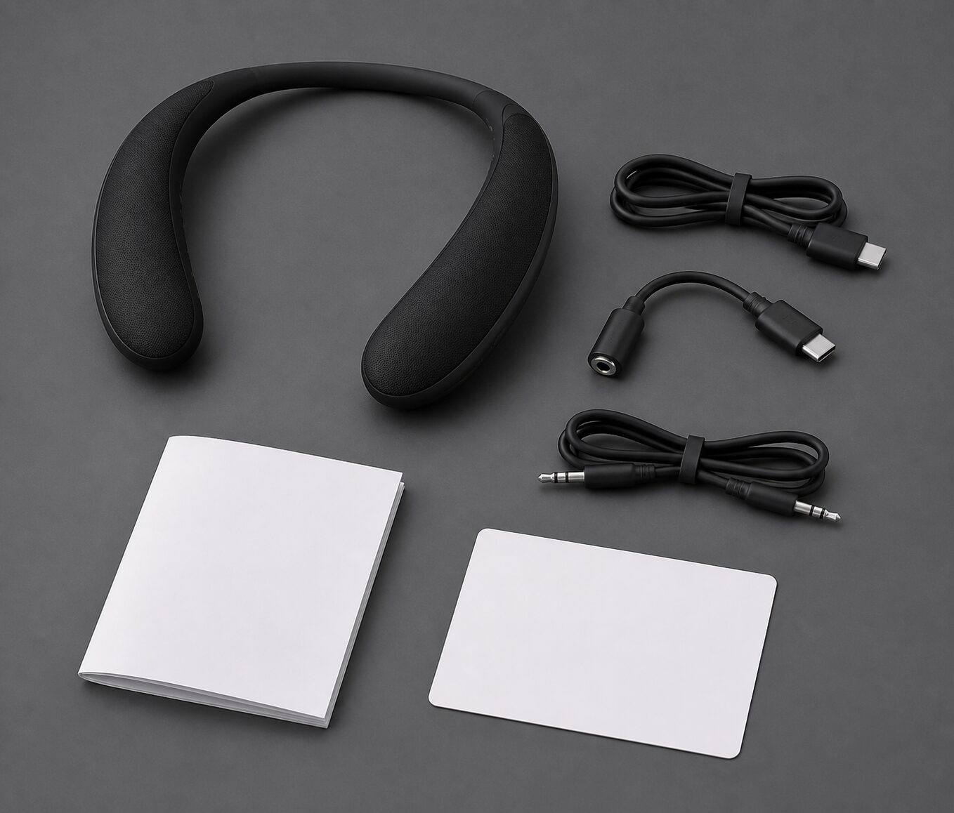 HT-AN7の型番と付属アダプターとケーブルと保証を照合する購入図